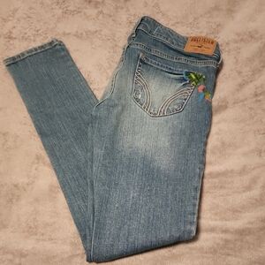 Vintage Hollister Women's Light Blue Skinny Jeans